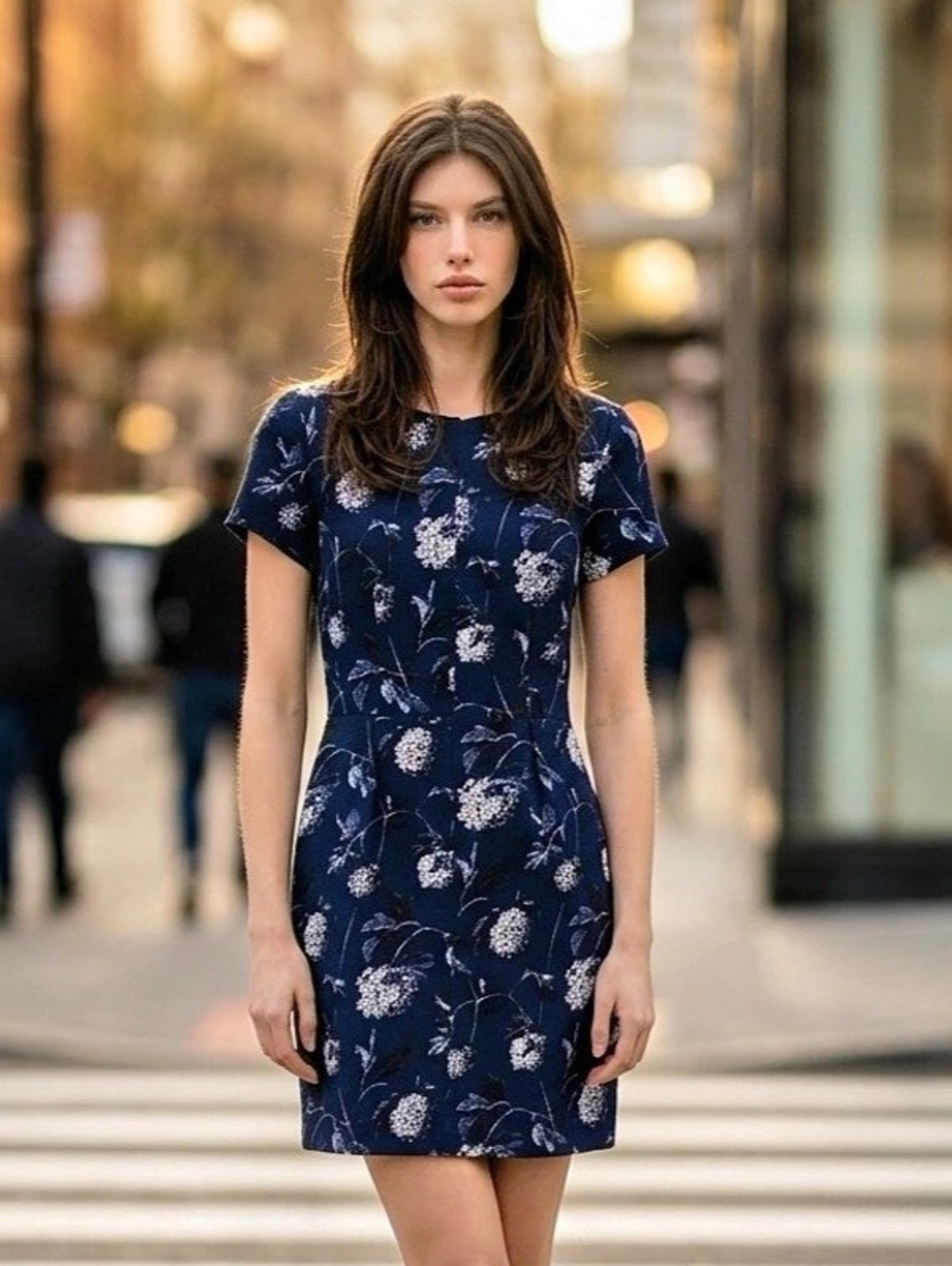 Club Monaco Floral Mini Dress in Blue & White Like New